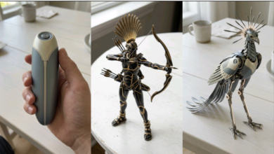 Mechanical toy transformation video created with AI from capsule to futuristic robot toy.